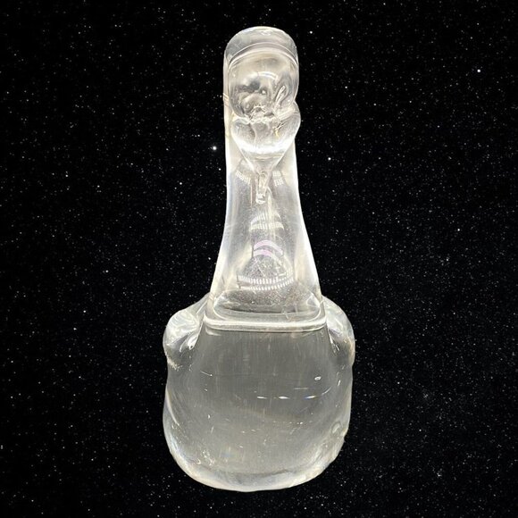 Vintage Art Glass Crystal Clear Swan Paperweight Figurine 4”T 3”W - Picture 3 of 9